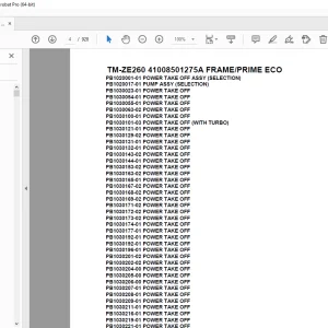 Tadano Crane TM-ZE260 41008501275A FRAME/PRIME ECO Parts Manual PDF