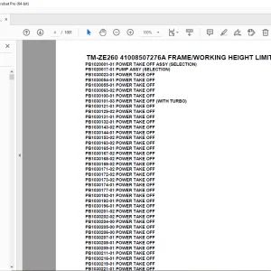 Tadano TM-ZE260 41008507276A FRAME/WORKING HEIGHT LIMIT DEVICE Parts Manual PDF
