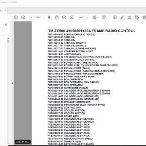 Tadano Crane TM-ZE500 41050501126A FRAME/RADIO CONTROL Parts Manual PDF