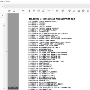 Tadano Crane TM-ZE500 41050501153A FRAME/PRIM ECO Parts Manual PDF