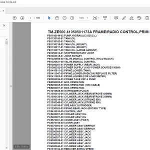 Tadano Crane TM-ZE500 41050501173A FRAME/RADIO CONTROL Parts Manual PDF