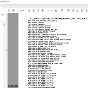 Tadano TM-ZE500 41050501176A FRAME/RADIO CONTROL,PRIM ECO Parts Manual PDF
