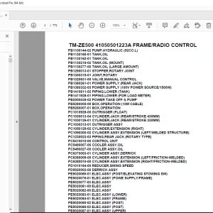 Tadano Crane TM-ZE500 41050501223A FRAME/RADIO CONTROL Parts Manual PDF