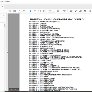 Tadano Crane TM-ZE500 41050501225A FRAME/RADIO CONTROL Parts Manual PDF