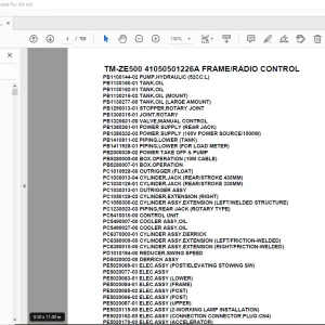 Tadano Crane TM-ZE500 41050501226A FRAME/RADIO CONTROL Parts Manual PDF