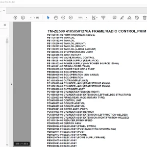 Tadano Crane TM-ZE500 41050501276A FRAME/RADIO CONTROL,PRIM ECO Parts Manual PDF