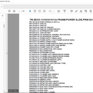 Tadano Crane TM-ZE500 41050501813A FRAME/POWER SLIDE Parts Manual PDF