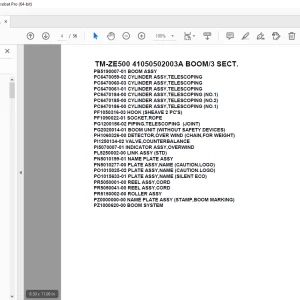 Tadano Crane TM-ZE500 41050502003A BOOM/3 SECT Parts Manual - PDF DOWNLOAD