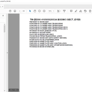 Tadano Crane TM-ZE500 41050502053A BOOM/3 SECT.,EYES Parts Manual PDF