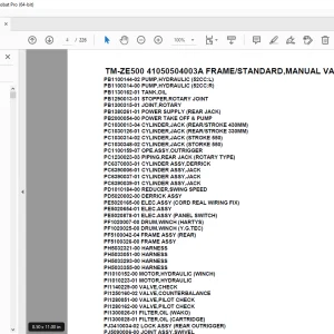 Tadano TM-ZE500 41050504003A FRAME/STANDARD,VALVE Parts Manual PDF