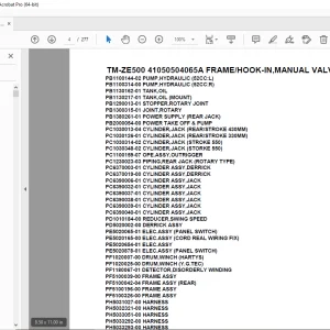 Tadano Crane TM-ZE500 41050504065A FRAME/HOOK-IN, Parts Manual PDF