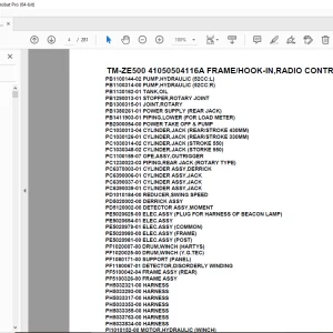 Tadano TM-ZE500 41050504116A FRAME/HOOK-IN,RADIO CONTROL Parts Manual PDF