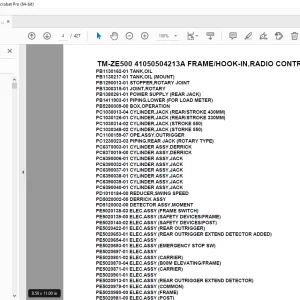 Tadano TM-ZE500 41050504213A FRAME/HOOK-IN,RADIO CONTROL  Parts Manual PDF
