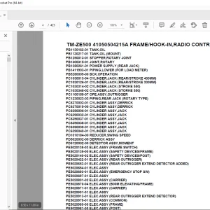 TadanoTM-ZE500 41050504215A FRAME/HOOK-IN,RADIO CONTROL Parts Manual PDF