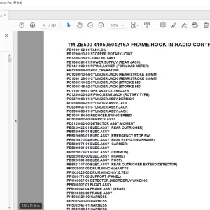 Tadano TM-ZE500 41050504216A FRAME/HOOK-IN,RADIO CONTROL  Parts Manual PDF