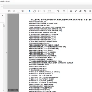 Tadano TM-ZE500 41050504456A FRAME/HOOK-IN,SAFETY EYES Parts Manual PDF