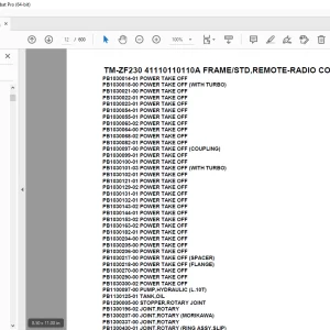 Tadano  TM-ZF230 41110110110A FRAME/STD,REMOTE-RADIO CONT. Parts Manual PDF