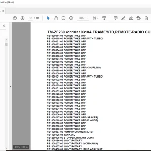 Tadano TM-ZF230 41110110310A FRAMESTD,REMOTE-RADIO CONT., Parts Manual PDF