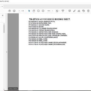 Tadano Crane TM-ZF230 41110120010 BOOM2 SECT. Parts Manual  PDF DOWNLOAD