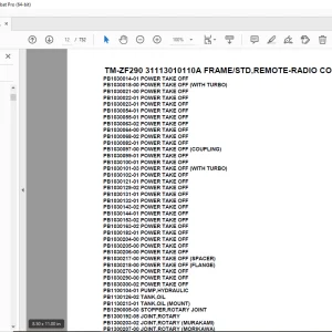 Tadano TM-ZF290 31113010110A FRAME/STD,REMOTE-RADIO CONT. Parts Manual PDF