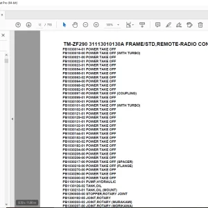 Tadano TM-ZF290 31113010130A FRAME/STD,REMOTE-RADIO CONT Parts Manual PDF