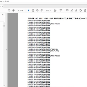 Tadano TM-ZF290 31113010140A FRAME/STD,REMOTE-RADIO CONT. Parts Manual PDF