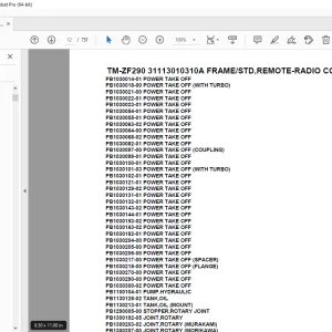 Tadano TM-ZF290 31113010310A FRAME/STD,REMOTE-RADIO CONT. Parts Manual PDF