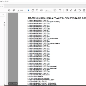 Tadano TM-ZF290 31113010320A FRAME/SL,REMOTE-RADIO CONT., Parts Manual PDF