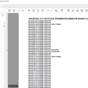 Tadano TM-ZF290 31113010340A FRAME/STD,REMOTE-RADIO CONT. Parts Manual PDF
