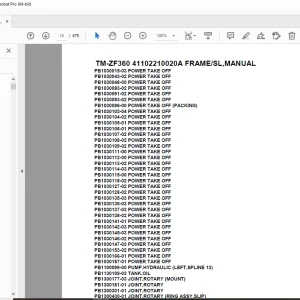 Tadano Crane TM-ZF360 41102210020A FRAME/SL,MANUAL Parts Manual PDF