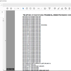 Tadano TM-ZF360 41102210120A FRAME/SL,REMOTE-RADIO CONT. Parts Manual PDF
