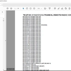 Tadano TM-ZF360 41102210121A FRAME/SL,REMOTE-RADIO CONT. Parts Manual PDF