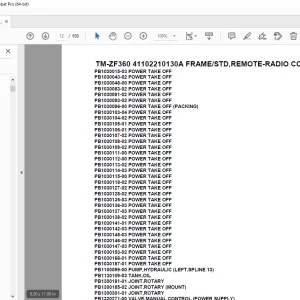 Tadano TM-ZF360 41102210130A FRAME/STD,REMOTE-RADIO CONT. Parts Manual PDF