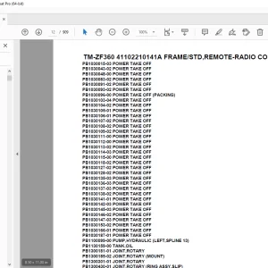 Tadano TM-ZF360 41102210141A FRAME/STD,REMOTE-RADIO CONT. Parts Manual PDF