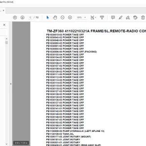 Tadano TM-ZF360 41102210321A FRAME/SL,REMOTE-RADIO CONT Parts Manual PDF