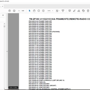 Tadano TM-ZF360 41102210330A FRAME/STD,REMOTE-RADIO CONT Parts Manual PDF