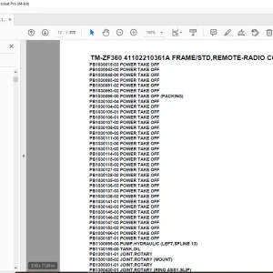 Tadano TM-ZF360 41102210361A FRAME/STD,REMOTE-RADIO CONT., Parts Manual PDF
