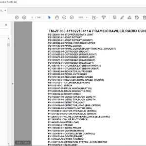 Tadano TM-ZF360 41102210411A FRAME/CRAWLER,RADIO CONTROL,Parts Manual PDF