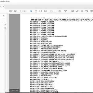 Tadano TM-ZF580 41109110310A FRAME/STD,REMOTE-RADIO CONT Parts Manual PDF
