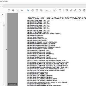 Tadano TM-ZF580 41109110321A FRAME/SL,REMOTE-RADIO CONT., Parts Manual PDF