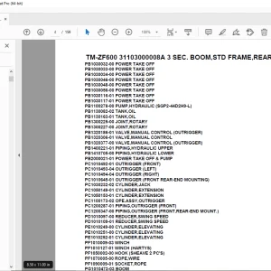 Tadano TM-ZF600 31103000008A 3 SEC.BOOM,REAR-END MOUNTIN Parts Manual PDF