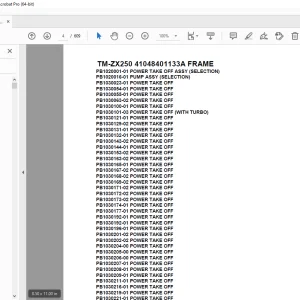 Tadano Crane TM-ZX250 41048401133A FRAME Parts Manual - PDF DOWNLOAD
