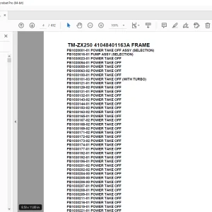 Tadano Crane TM-ZX250 41048401163A FRAME Parts Manual - PDF DOWNLOAD