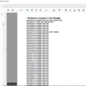 Tadano Crane TM-ZX250 41048401174A FRAME Parts Manual - PDF DOWNLOAD