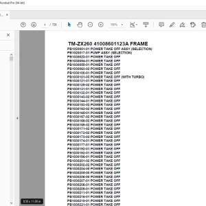 Tadano Crane TM-ZX260 41008601123A FRAME Parts Manual - PDF DOWNLOAD