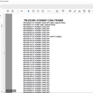 Tadano Crane TM-ZX260 41008601126A FRAME Parts Manual - PDF DOWNLOAD