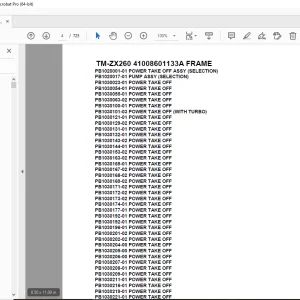 Tadano Crane TM-ZX260 41008601133A FRAME Parts Manual - PDF DOWNLOAD