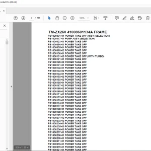 Tadano Crane TM-ZX260 41008601134A FRAME Parts Manual - PDF DOWNLOAD
