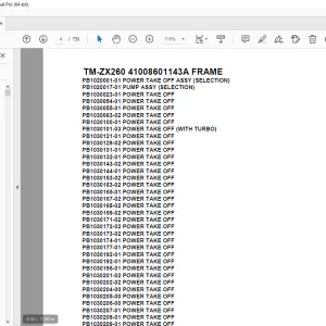 Tadano Crane TM-ZX260 41008601143A FRAME Parts Manual - PDF DOWNLOAD