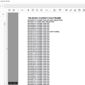 Tadano Crane TM-ZX260 41008601154A FRAME Parts Manual - PDF DOWNLOAD